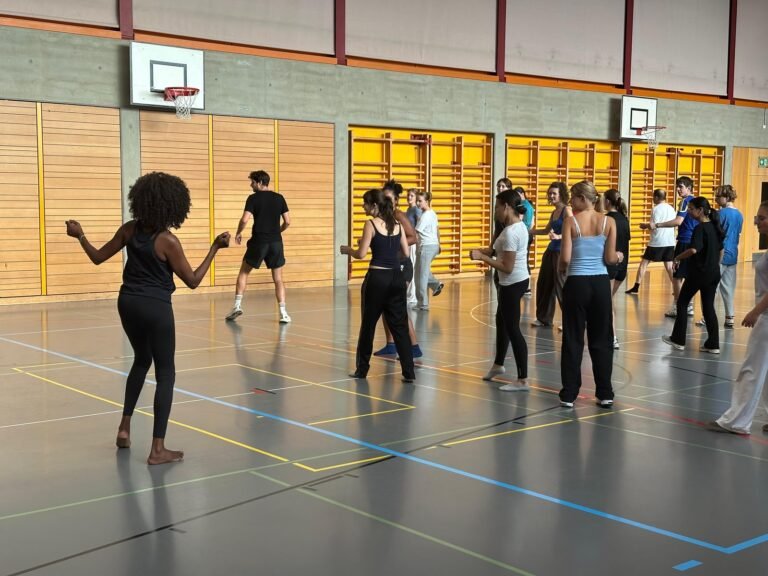 Afriness dance class in a sunlit gym