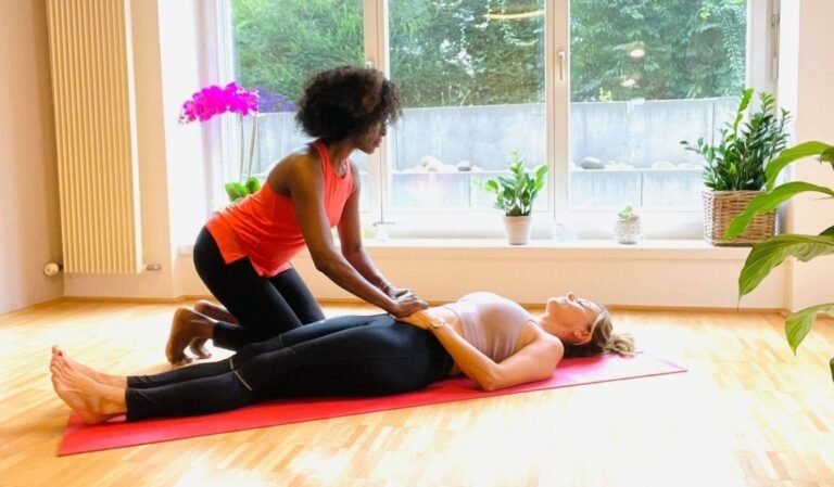 Lilian guiding a meditation and energy session